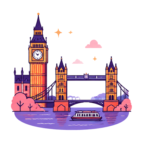 Line drawing of a London landmark